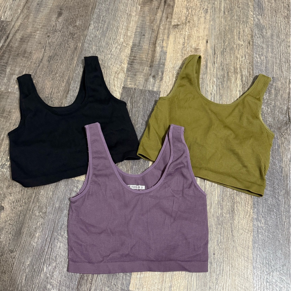 Forever 21 ribbed seamless long line bra